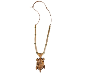 Turtle Bone Pendant Necklace: Gallery Item 