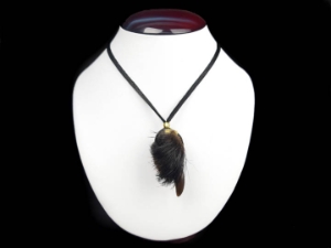Real Hair-On Black Bear 1-Claw Necklace: Gallery Item 