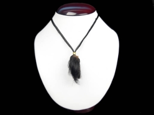 Real Hair-On Black Bear 1-Claw Necklace: Gallery Item 