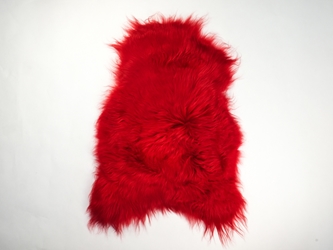 Dyed Icelandic Sheepskin: Red:  90-100cm or 36" to 40": Gallery Item 