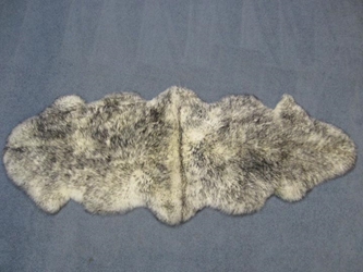 Australian Sheepskin Double Rug: ~71" x 25": White with Black Tips: Gallery Item 