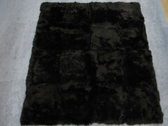Dyed Australian Sheepskin Rug: ~84" x 96": Black: Gallery Item 