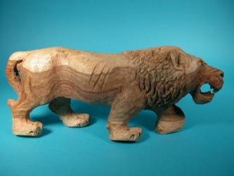 African Lion Wood Carving: Gallery Item 