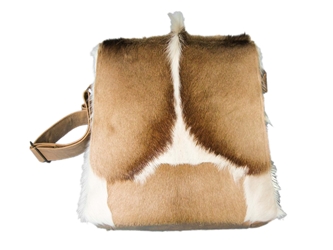 Leather Man Bag with Springbok Fur: Gallery Item man bags, leather bags, leather satchels