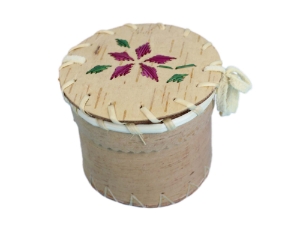 Dene Birchbark Quill Box: Round: Gallery Item 