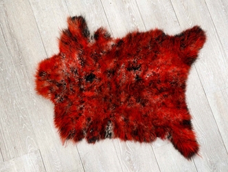 Cashmere Goat Skin: Dyed Black and Red: Gallery Item 