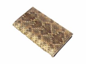 Reddish Real Rattlesnake Skin Wallet: Cowboy: Gallery Item 