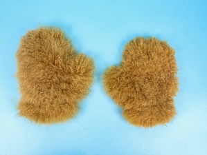 Pair of Cashmere Massage Mitts: Brown Dyed: Gallery Item 
