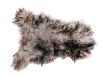 Dyed Icelandic Sheepskin: Light Silver Dark Tops:  90-100cm or 36" to 40": Gallery Item 