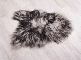 Dyed Icelandic Sheepskin: Light Silver Dark Tops:  90-100cm or 36" to 40": Gallery Item 
