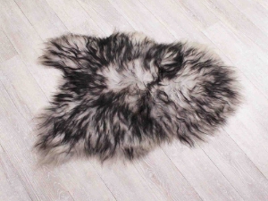 Dyed Icelandic Sheepskin: Light Silver Dark Tops:  90-100cm or 36" to 40": Gallery Item 