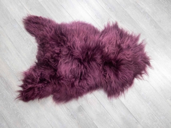 Dyed Icelandic Sheepskin: Plum: 110-120cm or 44" to 48": Gallery Item 