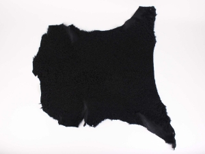 Dyed Garment Grade Broadtail Lambskin: Black Suede: Gallery item 