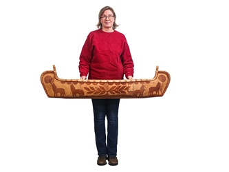 4-Foot 5-Inch Attikamek Birchbark Canoe: Gallery Item 