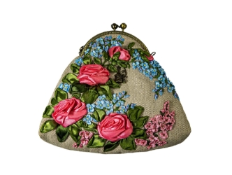Hand Embroidered Burlap Handbag: Gallery Item 