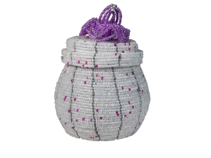 Handcrafted African Beaded Storage Container: Gallery Item 