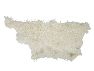 Short-Hair Tibet Lamb Skin Piece: Natural White: Gallery Item 