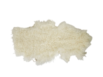 Short-Hair Tibet Lamb Skin Piece: Natural White: Gallery Item 