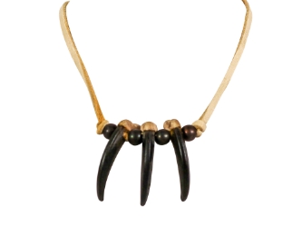 Realistic Iroquois Wolf Claw Necklace: 3-claw: Gallery Item 