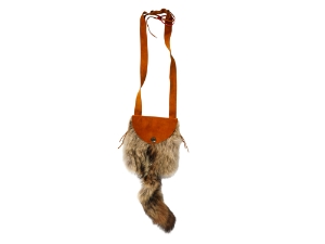 Coyote Fur and Cow Leather Bag with Tail: Gallery Item 