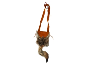 Coyote Fur and Cow Leather Bag with Tail: Gallery Item 