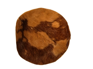18" Hair-On Goat Rawhide Disc: Gallery Item goat rawhide discs, goat rawhide rounds, goat drum covers