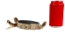 1" Real Rattlesnake Hat Band with Rattle and 2 Heads (Open Mouths): Gallery Item - 598-HB214-G6466 (Y2L)