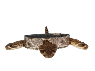 1" Real Rattlesnake Hat Band with Rattle and 3 Heads (Closed Mouths): Gallery Item rattlesnake hatbands