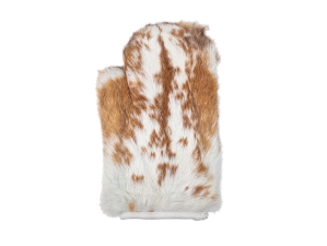 Single Spotted Rabbit Fur Massage Mitt: Gallery Item rabbit fur massage gloves