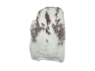 Single Spotted Rabbit Fur Massage Mitt: Gallery Item rabbit fur massage gloves