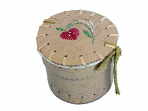 Dene Birchbark Quill Box: Round: Gallery Item 