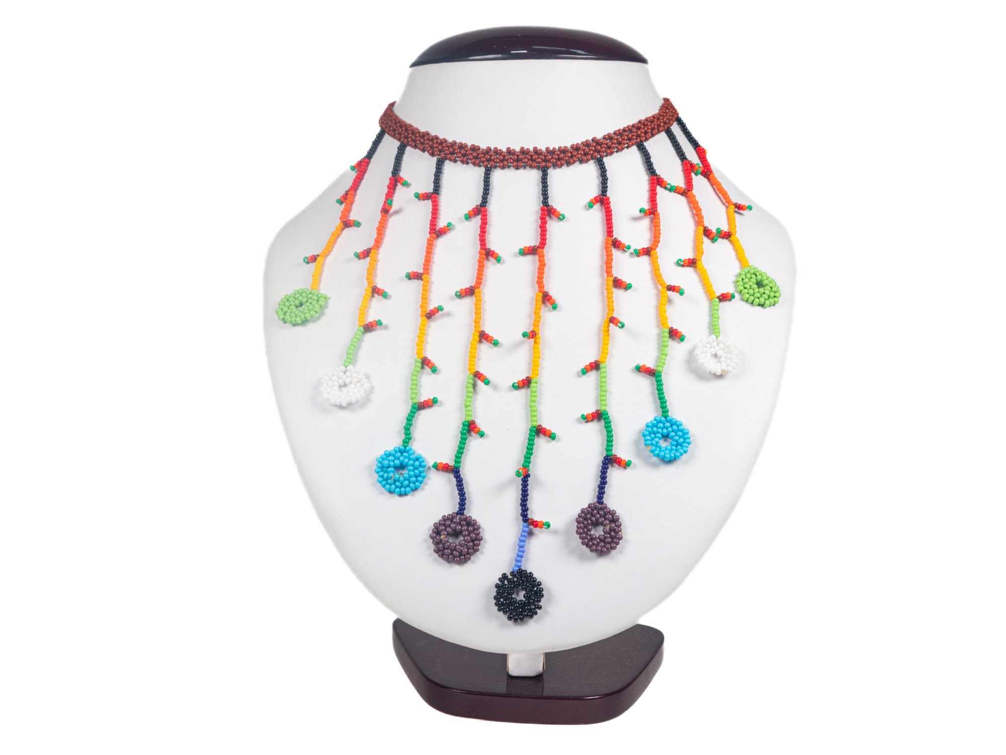 Colorful Native American Seed Bead Sunburst Necklace - Ruby Lane