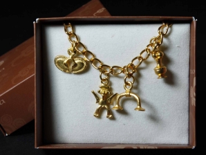 Reproduction Pre-Colombian Charm Bracelet: Gallery Item 