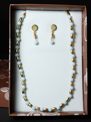 Reproduction Pre-Colombian Earring & Necklace Jewelry Set: Gallery Item 