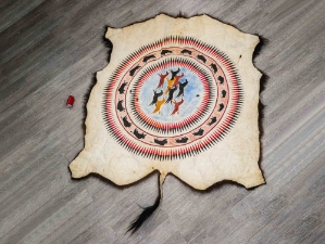 Hand Painted Brain Tanned Buffalo Hide: Gallery Item 