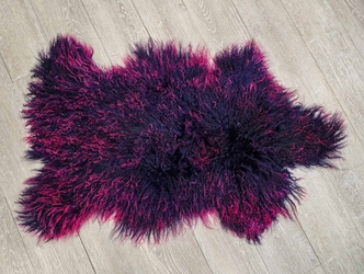 Tibet Lamb Skin: Purple with Pink Tips Dyed: Gallery Item 
