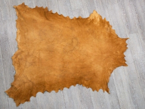 Traditionally Brain-Tanned Smoked Elk Leather: Gallery Item 