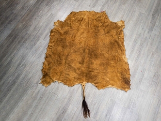 Traditionally Brain-Tanned Smoked Buffalo Leather: Gallery Item 