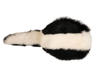 Rabbit Fur "Skunk Style" Hat: Gallery Item rabbit hats, rabbit fur hats, fake skunk fur hats, reproduction skunk fur hats, replica skunk fur hats, faux fur skunk hats