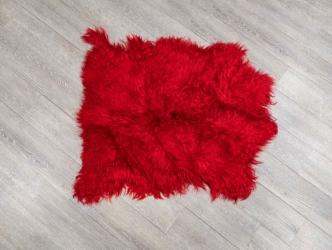 Dyed Angora Goatskin: #1: Extra Large: Red: Gallery Item 