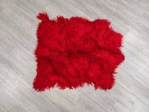 Dyed Angora Goatskin: #1: Extra Large: Red: Gallery Item 