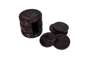 Elephant African Wood Coasters (set of 6): Gallery Item 