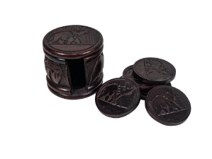 Elephant African Wood Coasters (set of 6): Gallery Item 