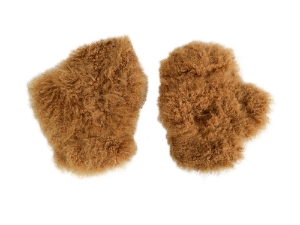 Pair of Cashmere Massage Mitts: Brown Dyed: Gallery Item 