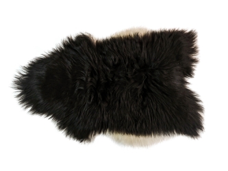 Icelandic Sheepskin: Blacky Brown with White Edges: 120-130cm or 48" to 52":Gallery Item 