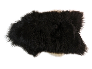 Icelandic Sheepskin: Blacky Brown with White Edges: 120-130cm or 48" to 52":Gallery Item 