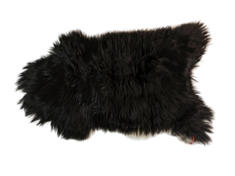 Icelandic Sheepskin: Blacky Brown with White Edges: 120-130cm or 48" to 52":Gallery Item 