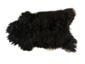 Icelandic Sheepskin: Blacky Brown with White Edges: 120-130cm or 48" to 52":Gallery Item 